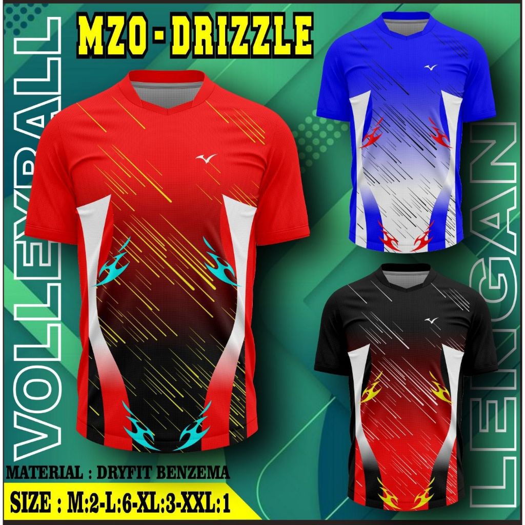 [12 PCS] MZO DRIZZLE / KAOS VOLLY LUSINAN / BAJU VOLI PRINTING