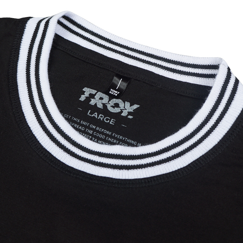 Troy Company Neck Strip Tshirt Black Stonemason - Kaos Lengan Pendek Kaos Hitam KST 3080-3W2B