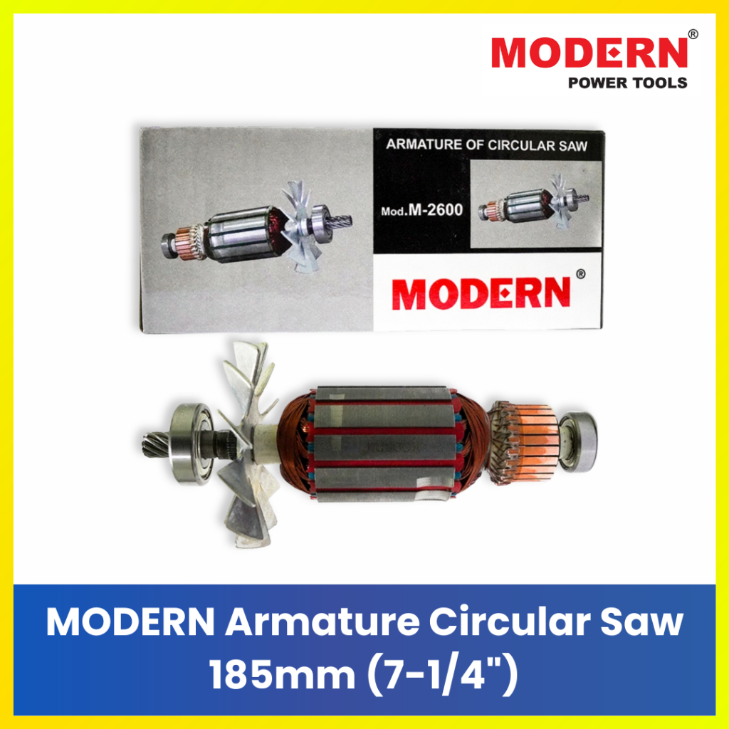 Angkur Spul MODERN M-2600 untuk Circular Saw 7" 185mm - Armature Mesin Serkel Kayu