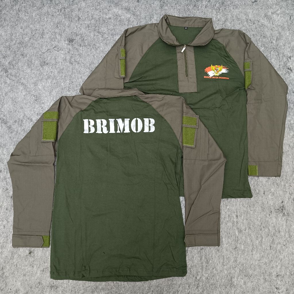 Kaos Hijau Tactical BDU Brimob Untuk Indonesia / Kaos Tactical Brimob / Kais BDU Brimob