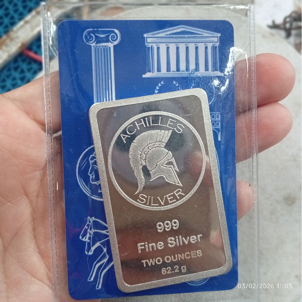 Perak Achilles,Silver Achilles 2 Oz ,Achilles silver 2 Oz berat 62.2 Gram Original Murah