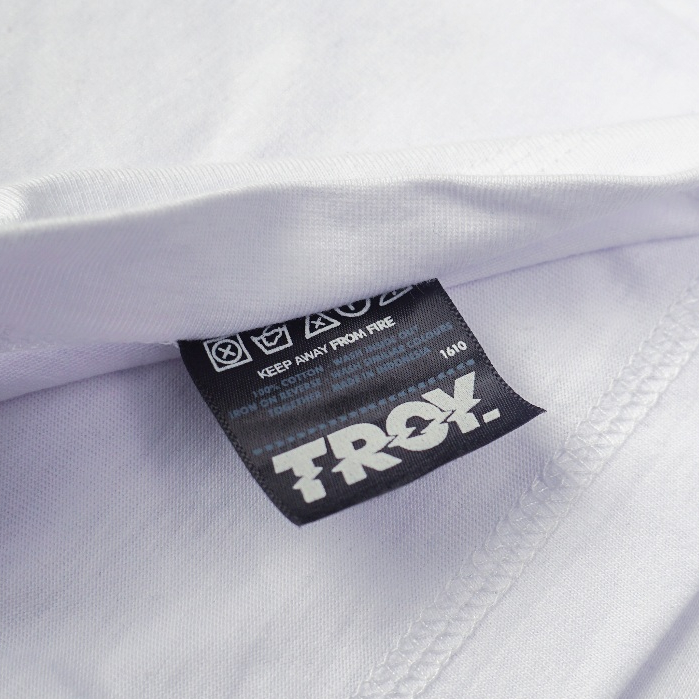 Troy Company Neck Strip Tshirt White Noctua Mystica - Kaos Lengan Pendek Kaos Putih KST 3060-3W2B