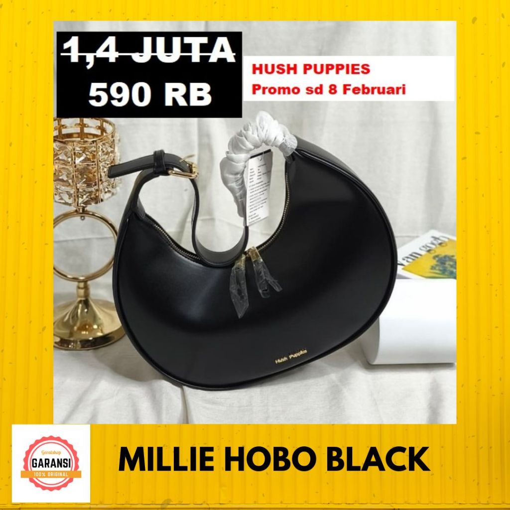 Tas wanita seri MILLIE HOBO satchel bag Hush Puppies 100% original store