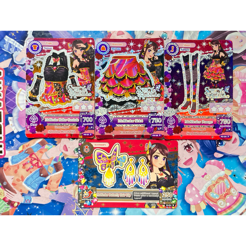 Kartu Aikatsu Premium Damaged Whitespot Multicolor Coord Ran Shibuki Spicy Ageha Tanpa Accessory Ori