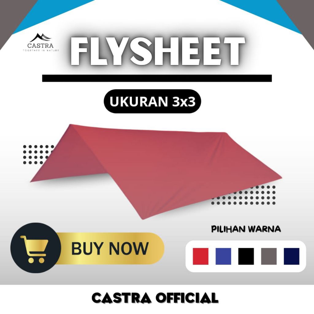 Flysheet Atap Pelindung Tenda Waterproof Ukuran 3x3