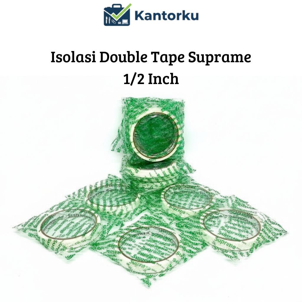 Double Tape Suprame 1/2 Inch - Rekat Kuat, Bersih