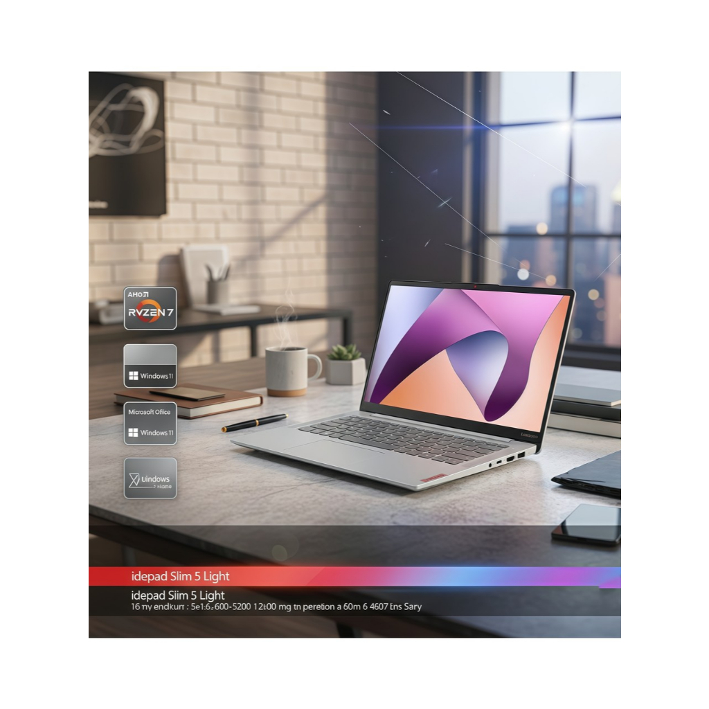 LENOVO Ideapad Slim 5 Ryzen 7 5625U 16GB 512GB Windows 11