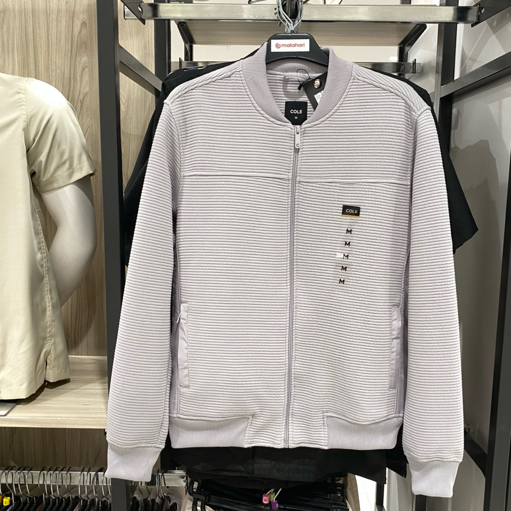 C0L3 Jacket Bomber Pria Knit Comfy Rajut Zipper Bahan Tebal Bertekstur Size S-XL