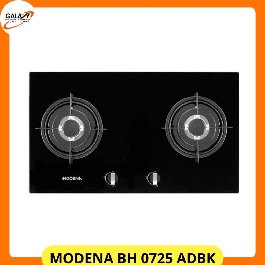 MODENA Kompor Tanam 2 Tungku Modena BH 0725 ADBK kompor tanam 2 tungku tempered Glass