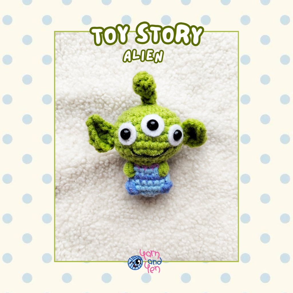 [READY] ALIEN TOY STORY BONEKA RAJUT KEYCHAIN | GANTUNGAN KUNCI AMIGURUMI ALIEN