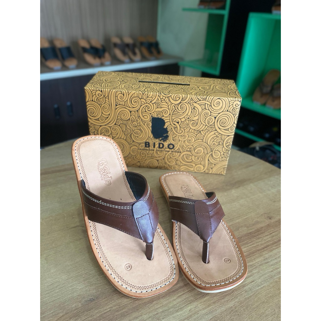 Termurah Sandal Kulit Pria Bido Khas Tasik Model Capit Panah