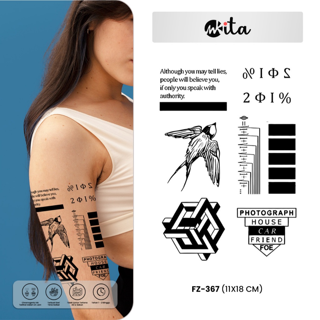 INKITA-Tatto Temporary Nagumo Tato Semi Permanen Fruit Ink Nagumo Tattoo Halal