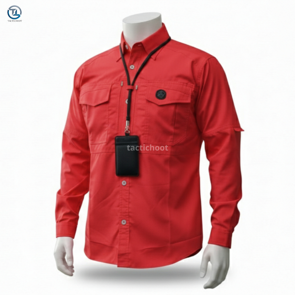 Kemeja Tactical Lengan Panjang Original - Baju Kerja Kantor Lapangan Army Bahan Drill Premium