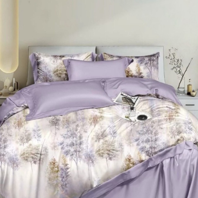 BIOSIBEDDING - SPREI BEDCOVER KATUN JEPANG MOTIF BUNGA UNGU PEACH PINK PASTEL BUNGA KREM CANTIK MEWA