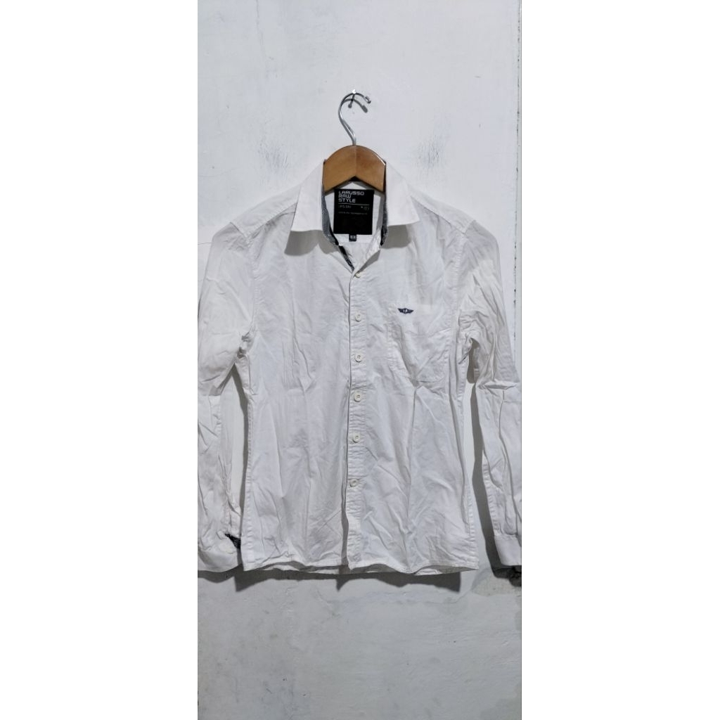 Atasan Baju Kemeja Putih Pria Lengan Panjang Larusso