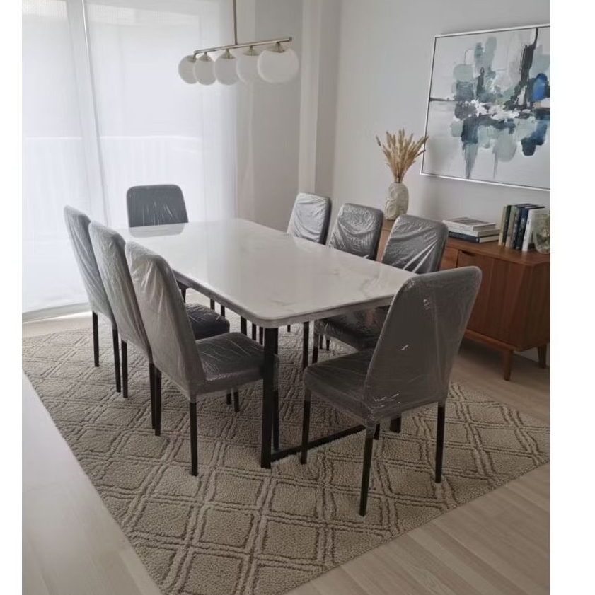 Meja makan 6 kursi top table marmer