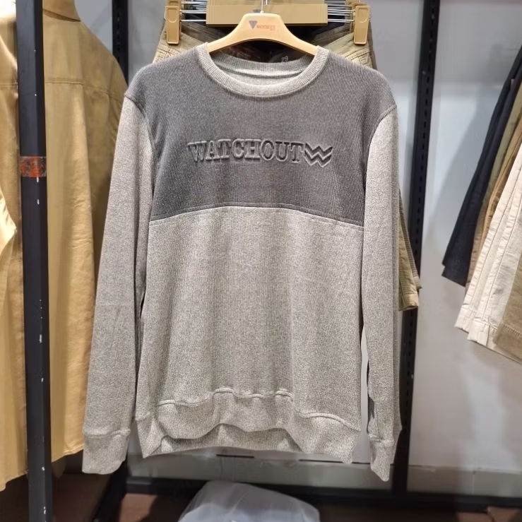 WATCHOUT CASUAL kaos pria lengan panjang 007 grey