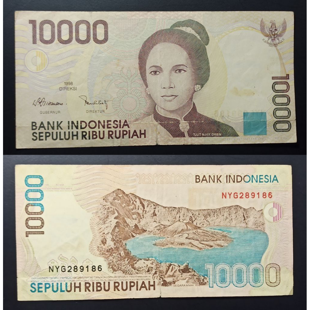 uang kuno Indonesia 10k tahun 1998 p2843
