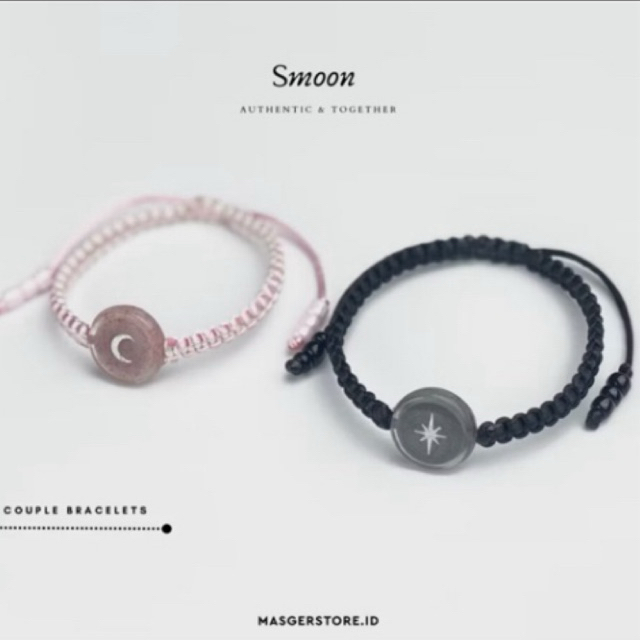 [Smoon] Gelang Couple Sepasang | Couple Bracelets 2pcs Gelang Couple Bulan Matahari