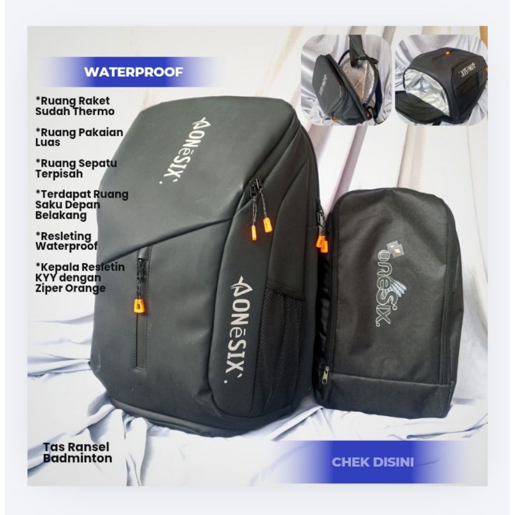 Tas Ransel Badminton Waterproof (ANTI AIR) tas Ransel Serbaguna
