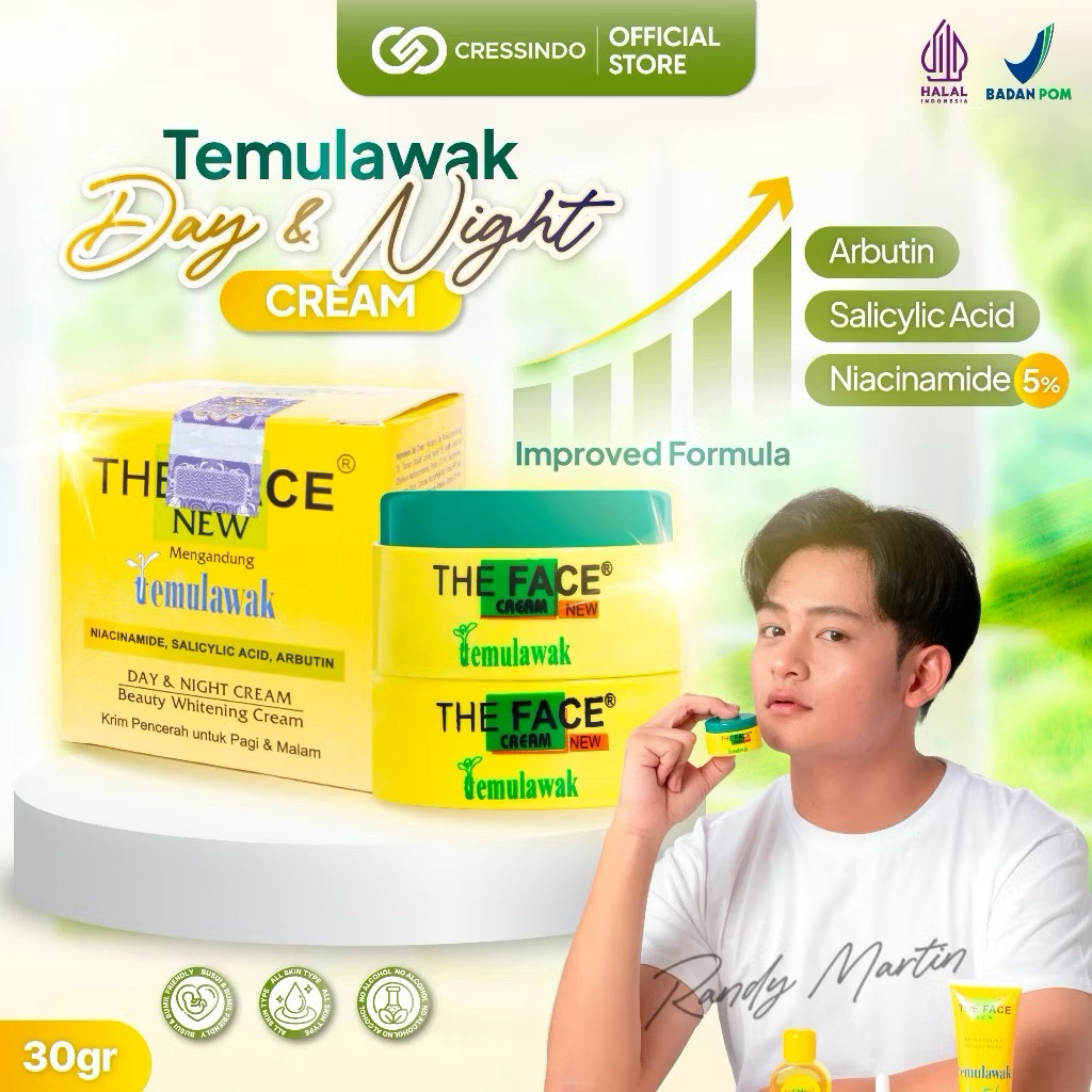 Krim Wajah The Face Temulawak 50gr - Pemutih, Melembapkan, Antioksidan