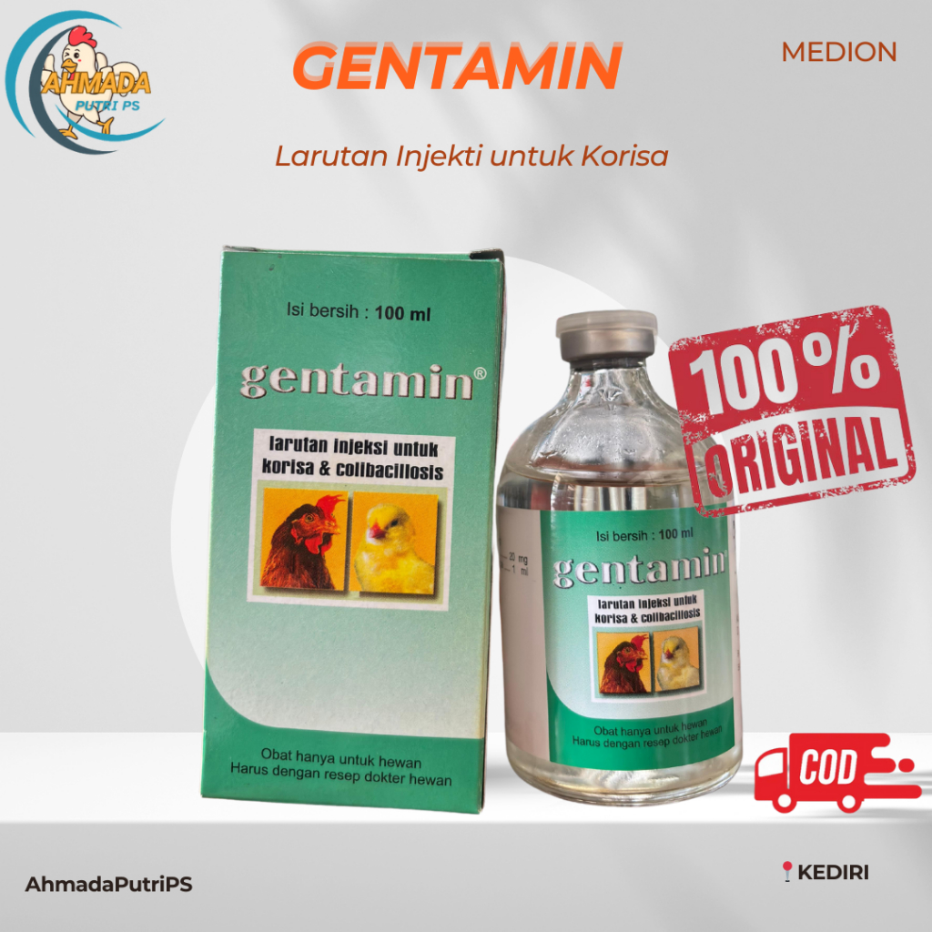 GENTAMIN 100 ml MEDION - Obat Korisa Snot Collbacillosis Unggas