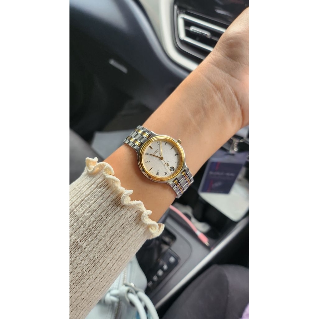 Orient Sapphire 22K Gold Electro Plated with Two-Toned Bracelet