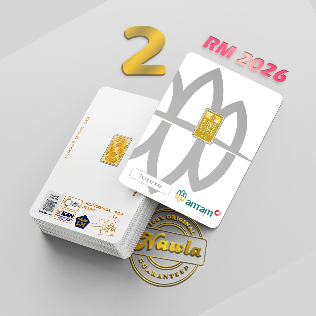 ASLI Antam 2 gram Logam Mulia Emas Murni 24 Karat Certicard Certieye