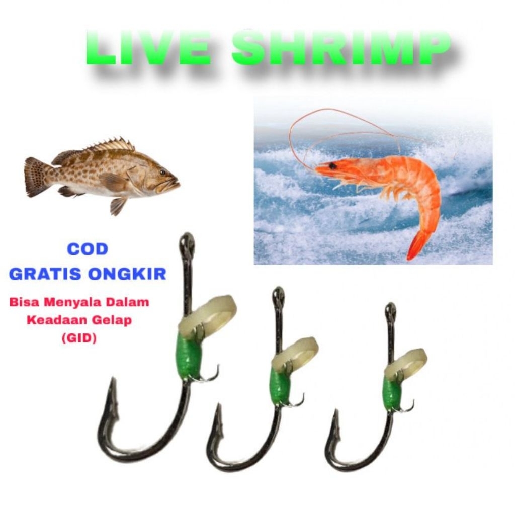 Mata kail pancing untuk udang hidup mancing di laut dan sungai muara udang tetap hidup [MDL 3]