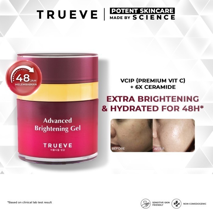 TRUEVE Advanced Brightening Gel - Moisturizer Gel Perawatan & Pelembab Wajah (Premium Vitamin C (VCI