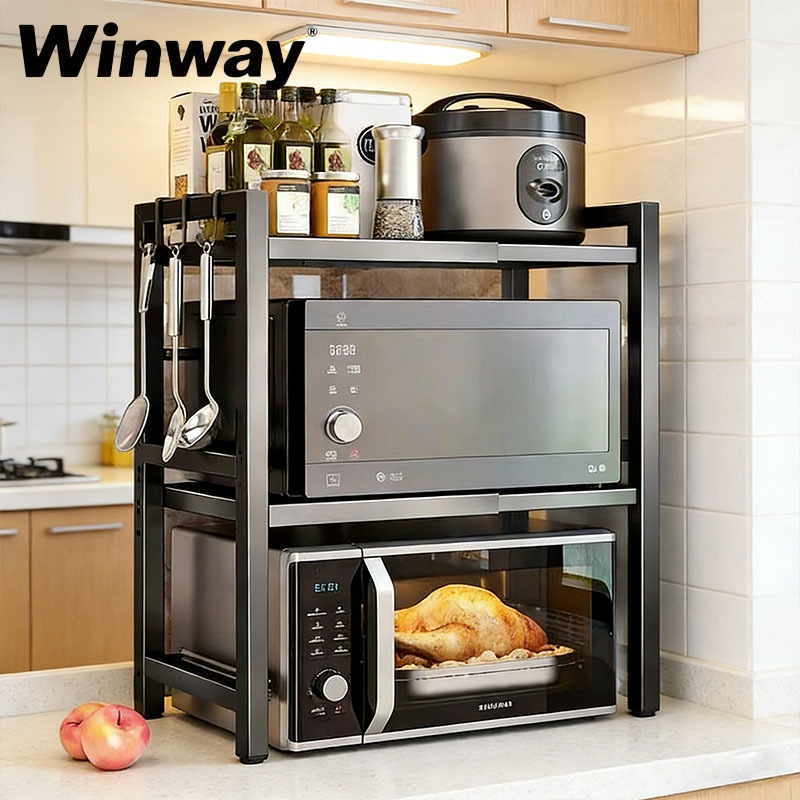 Rak Oven Microwave Susun Rak oven untuk dapur Rak Penyimpanan Serbaguna Rak Bumbu Portable Oven