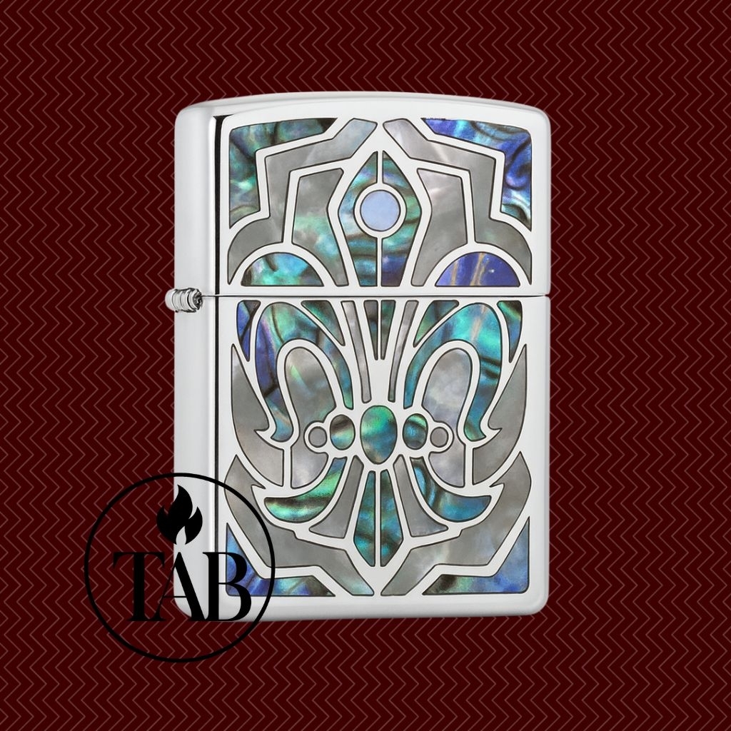 Korek Api Zippo Terkini Desain 3 Keramik Biru Grafiram Silver Premium