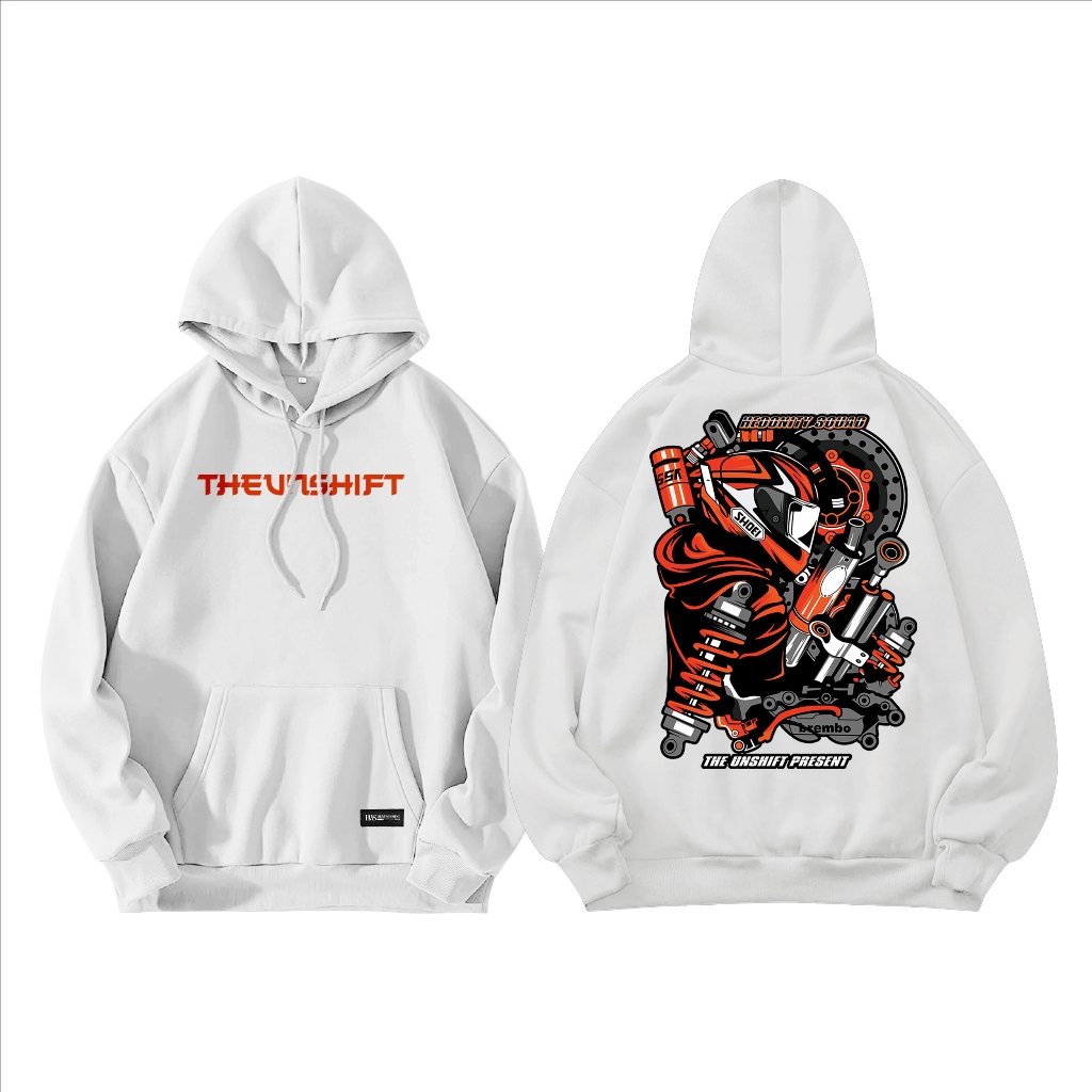 Hereweshine - Shockbreaker - M,L,XL,XXl - Putih  Jaket Sweater Hudie Sewiter  Pria Aesthetic