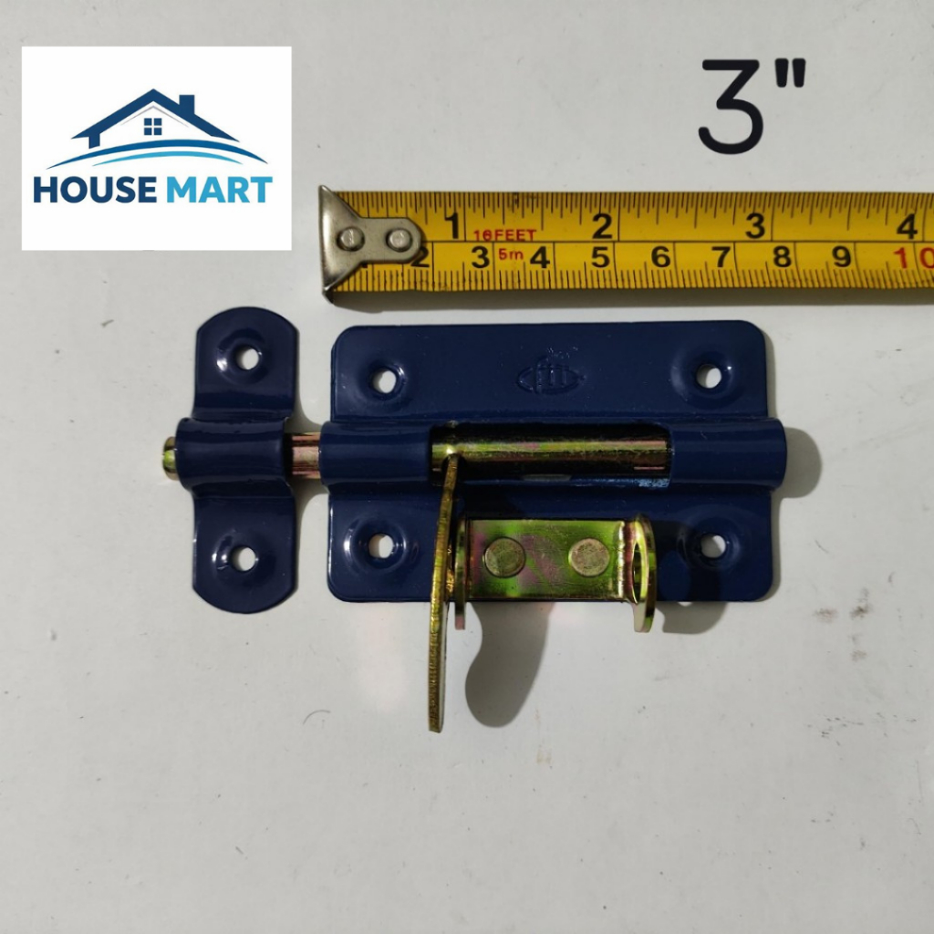 3" GTK / GRENDEL TEMPAT GEMBOK BIRU 3" INCH / GRENDEL GTK BIRU OVERPAL BESI 3" FIT