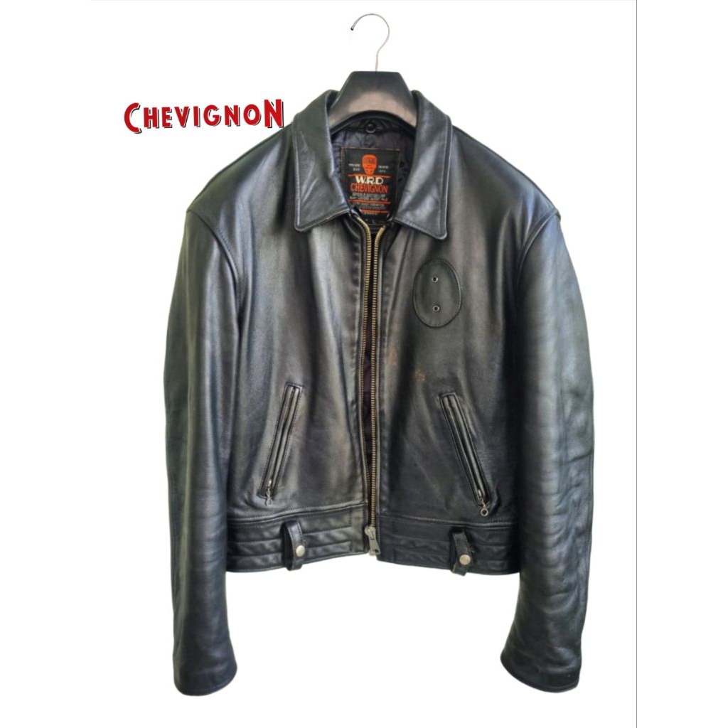 Vtg WRD Chevignon Classic Leather Police Jacket X Jaket Kulit Avirex Harley Davidson RBC Aero Vanson