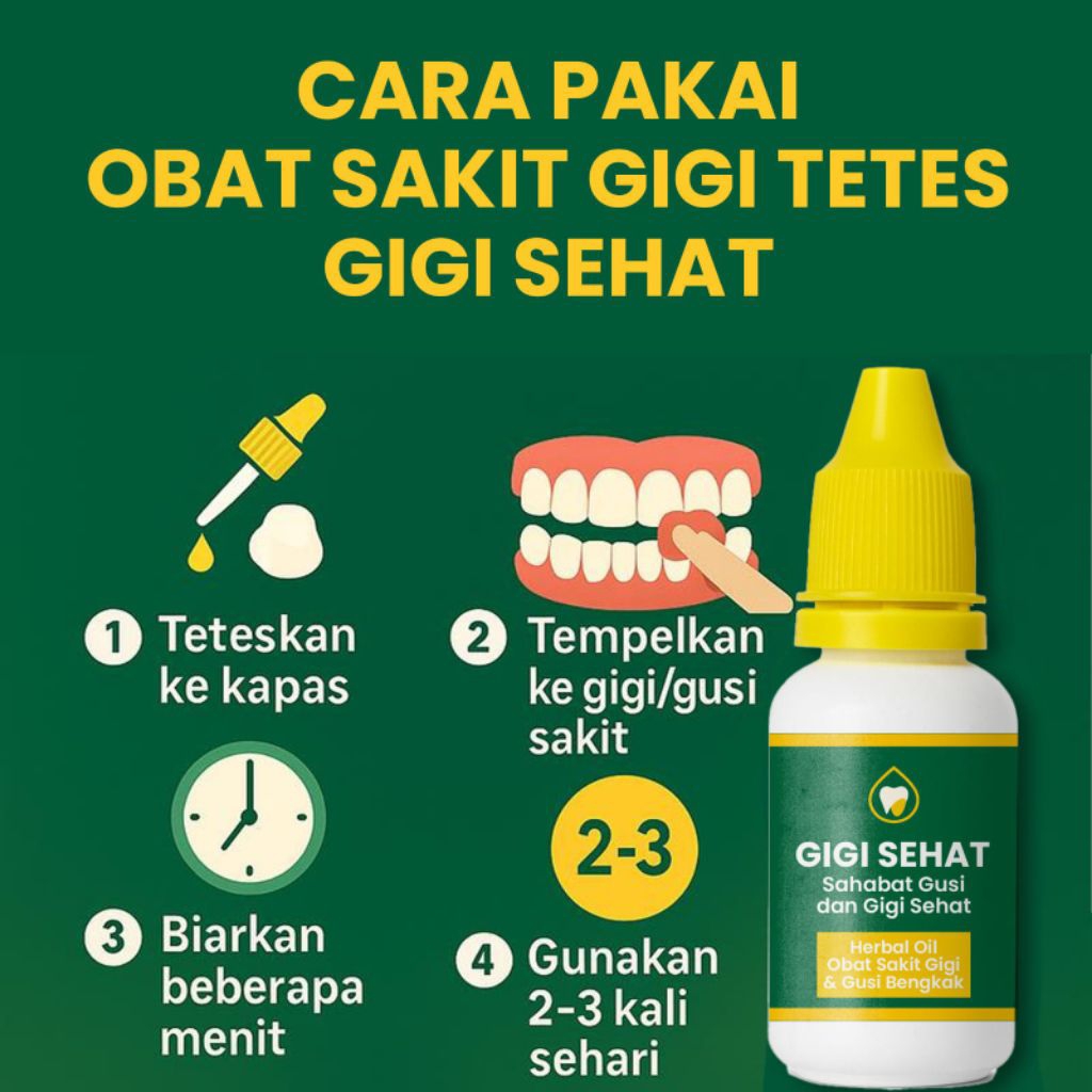 GIGI SEHAT BOTANIC SOLUSI GIGI SEHAT OBAT SAKIT GIGI BERLUBANG, GUSI BENGKAK NYUT NYUTAN, SAKIT GIGI