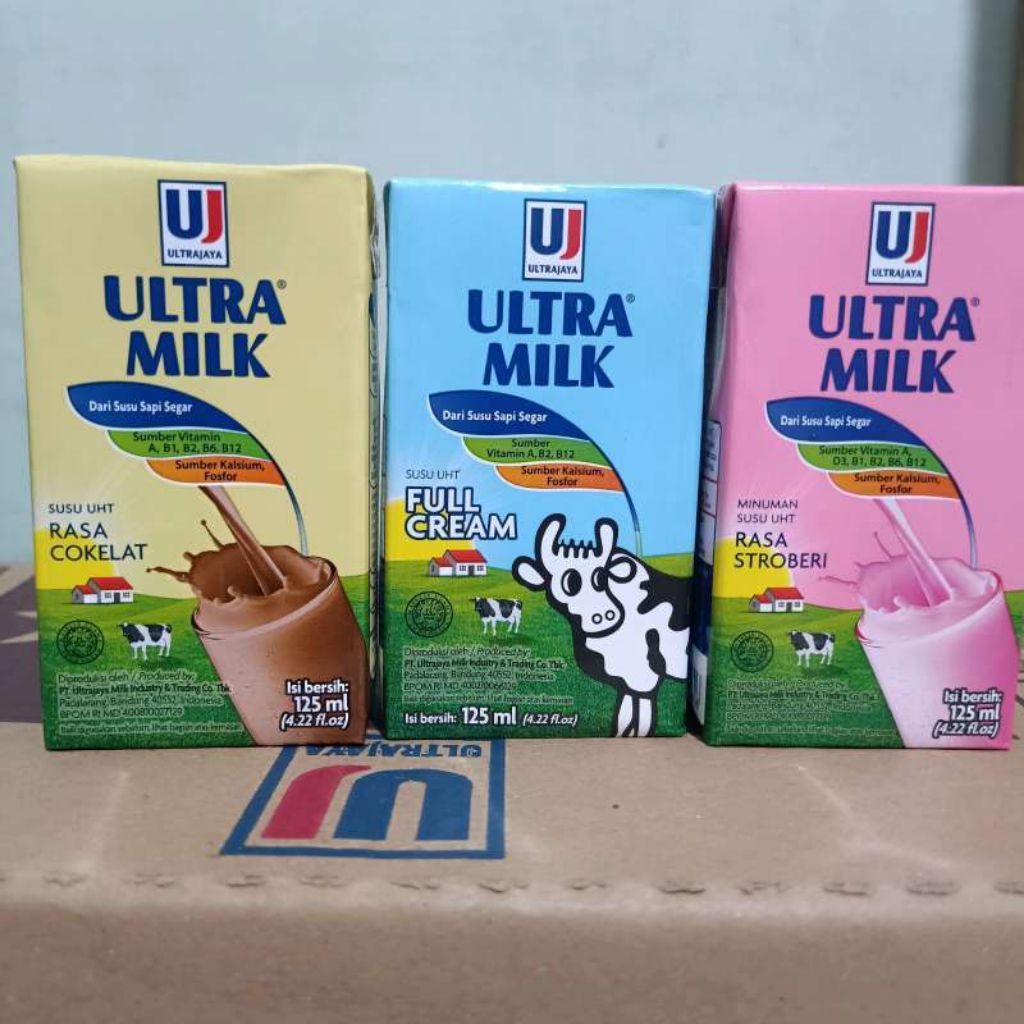 ULTRA MILK 125ml DARI SUSU SAPI SEGAR SUMBER VITAMIN COCOK UNTUK ANAK ANAK