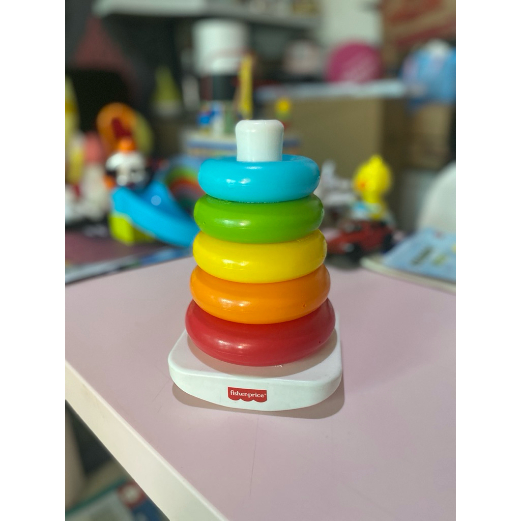 PRELOVED MAINAN ANAK FISHER PRICE STACK RING, MAINAN DINO