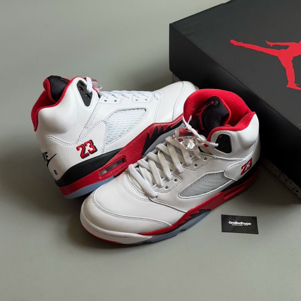 Air Jordan 5 Retro Fire Red Black Tongue (100% Authentic)