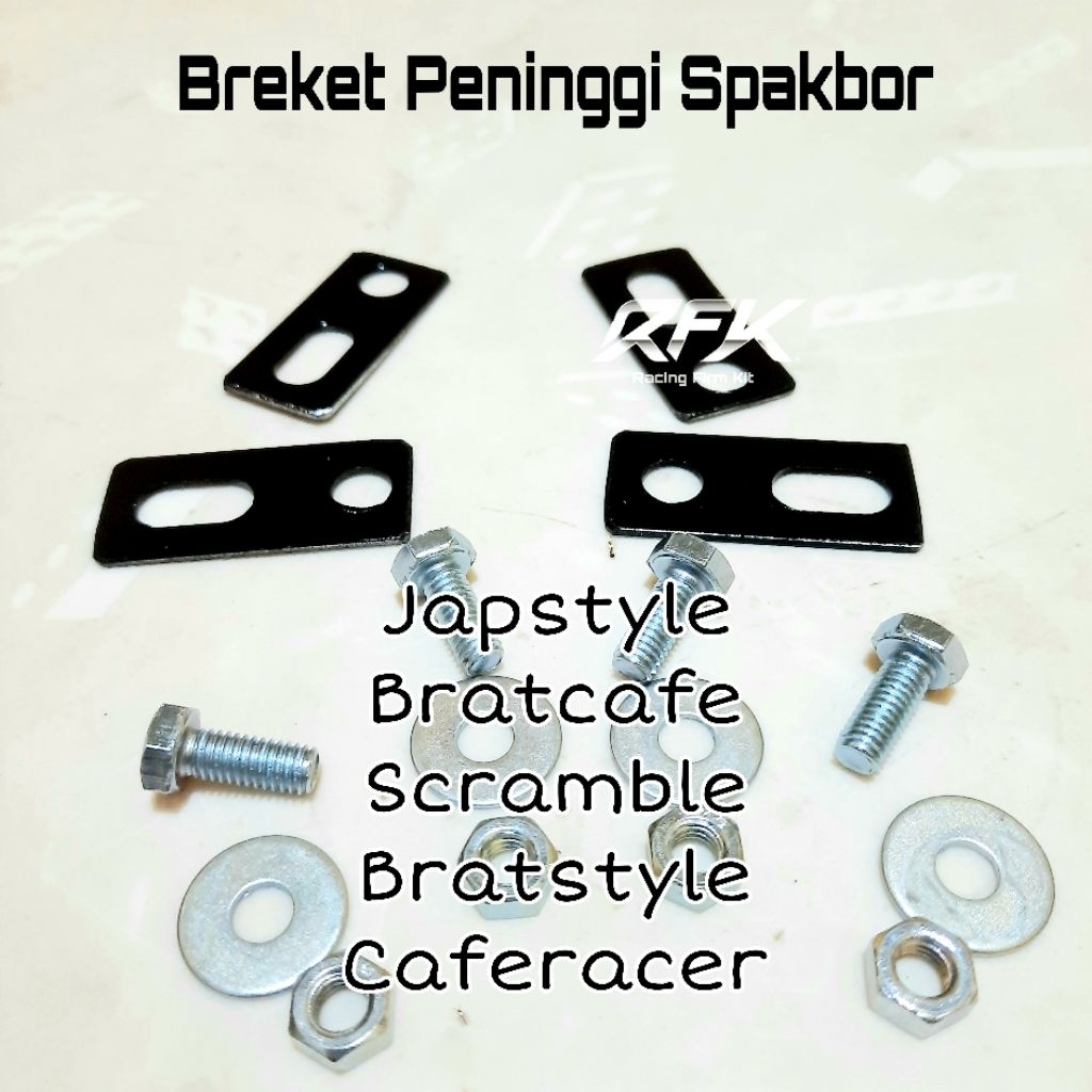 Breket Bracket Dudukan Peninggi Spakbor Depan Belakang Mud Guard Ban Donat Upsize Downsize Motor Mod