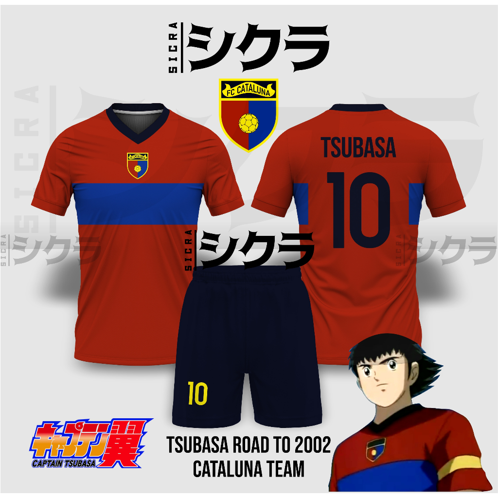 Jersey Cataluna (Barcelona) Tsubasa Classic Road to 2002 Anime | Jersey Catalunya Tsubasa Cosplay Bo