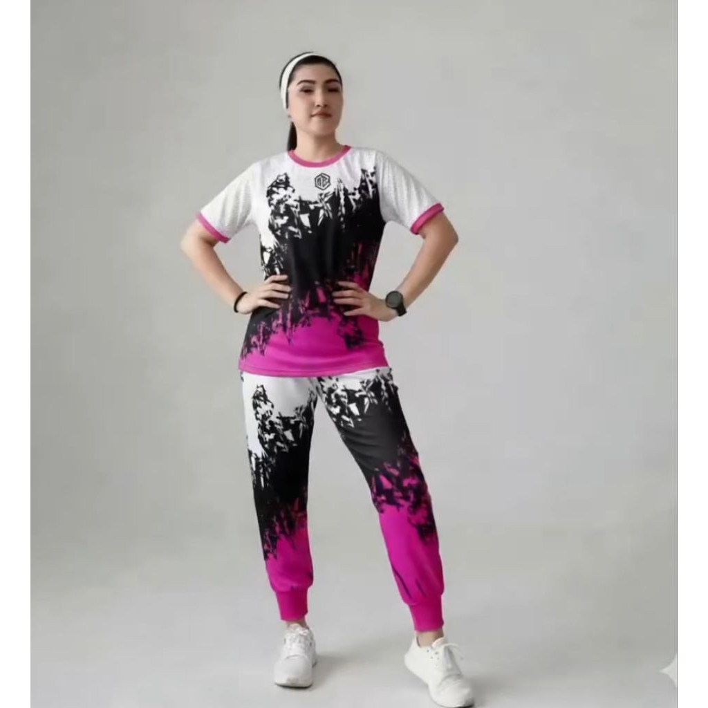 SXB SPORT BAJU OLAHRAGA SENAM AEROBIC PRIA WANITA TERBARU BAHAN IMPORT MOTIF KARRAJOL