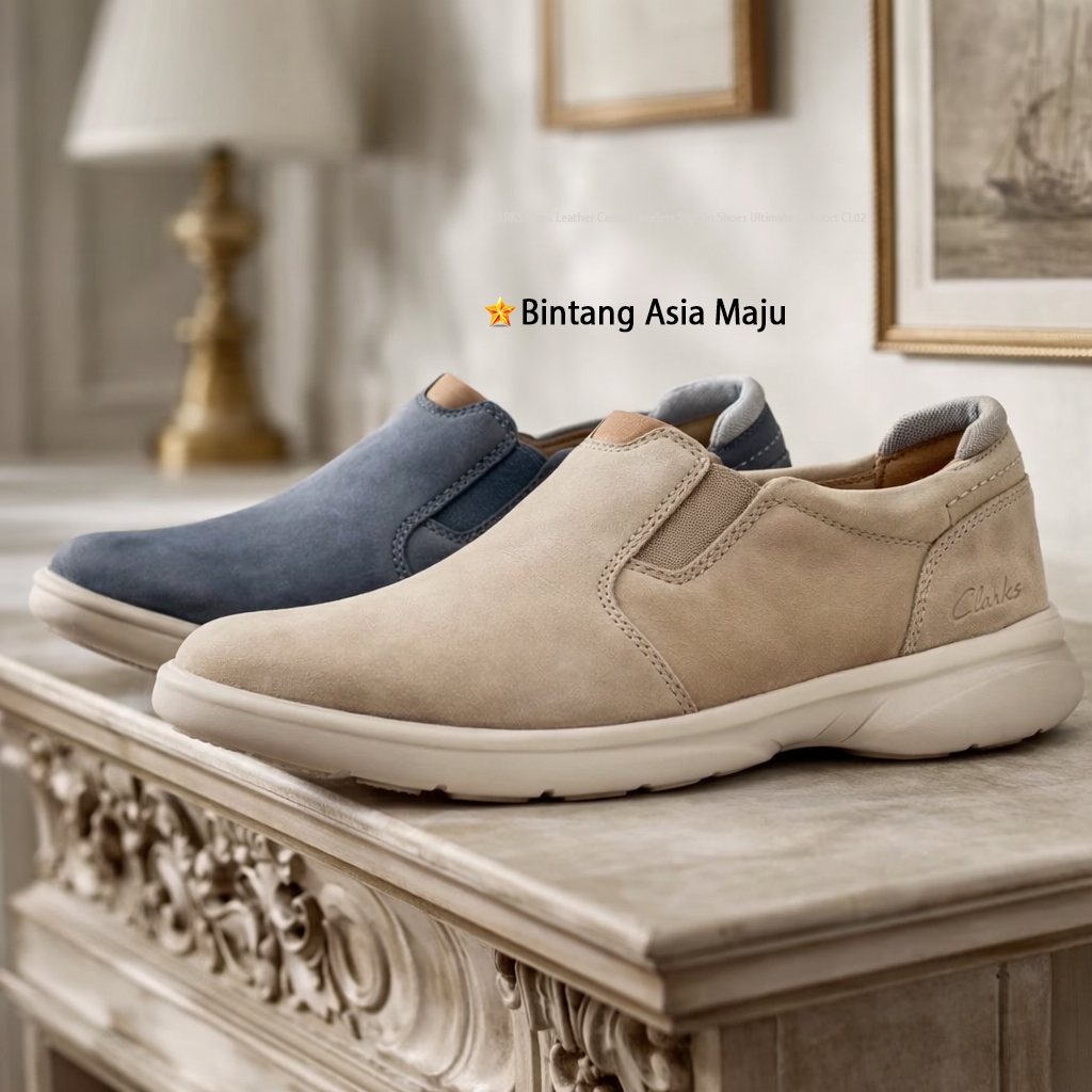 SEPATU SLIP ON CLARKS PRIA ORIGINAL CASUAL KETS BRANDED KULIT CL02