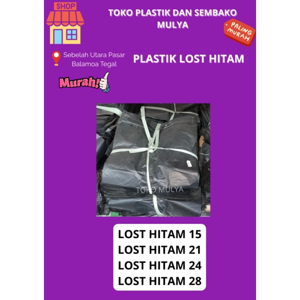 Kresek hitam kiloan Plastik Kresek Los Hitam 1kg ukuran 15,21,24,28 per ikat 1/2kg dan 1kg