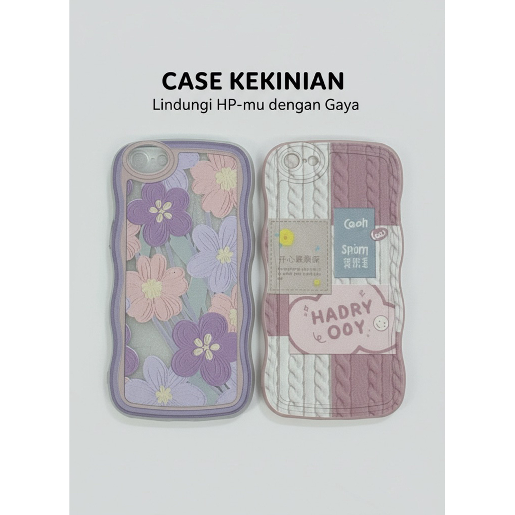 Case Oppo A71 Softcase Karakter Bunga Rajut Estetik Casing HP Oppo A71 Lucu Mewah Wavy Wave Case Pel