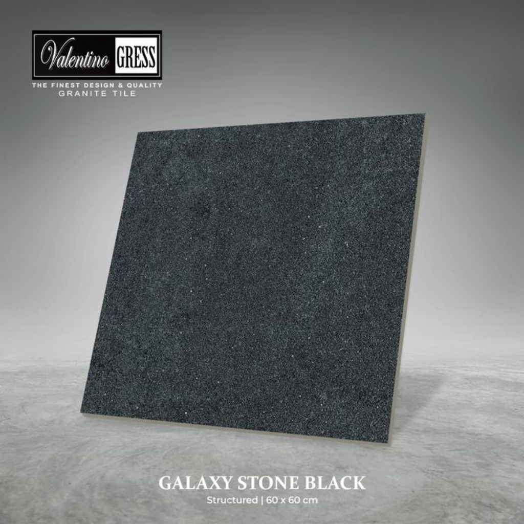 Granite 60x60 VALENTINO GRESS GALAXY STONE BLACK | Structured