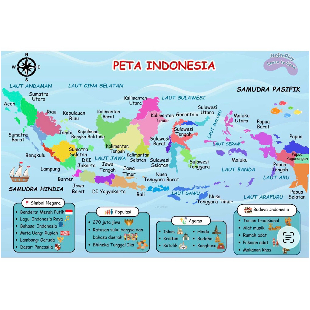 Peta Indonesia / Indonesia Map Wipe and Clean