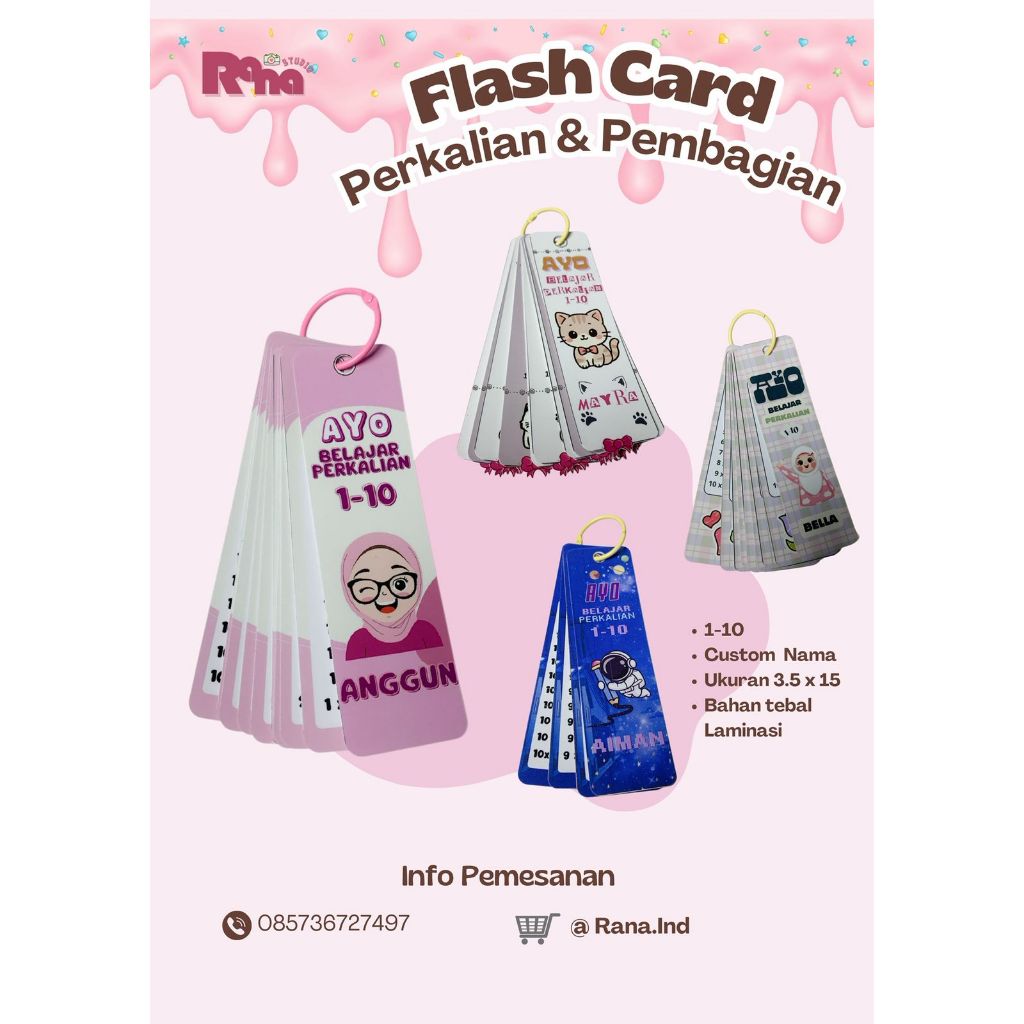 Flash Card Tabel perkalian dan pembagian Matematika (Premium)