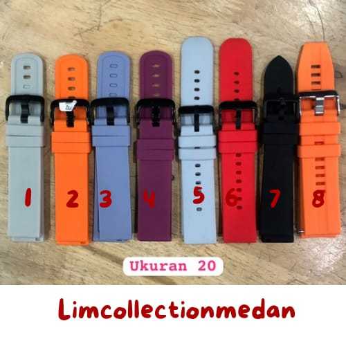 Tali Karet Jam Tangan UNIVERSAL / Strap Rubber Jam Tangan Ukuran 20