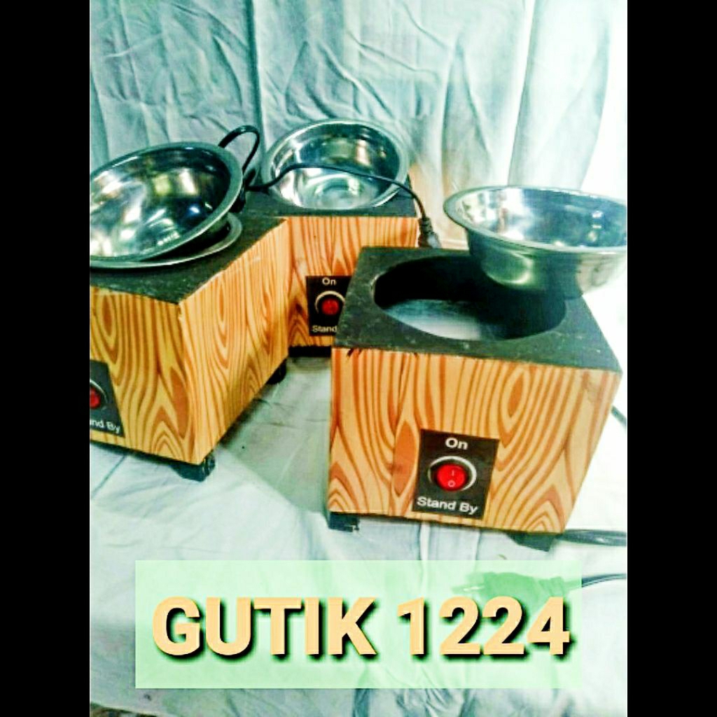 KOMPOR listrik batik kayu 50W dengan pengatur suhu dan pemanas malam terpisah